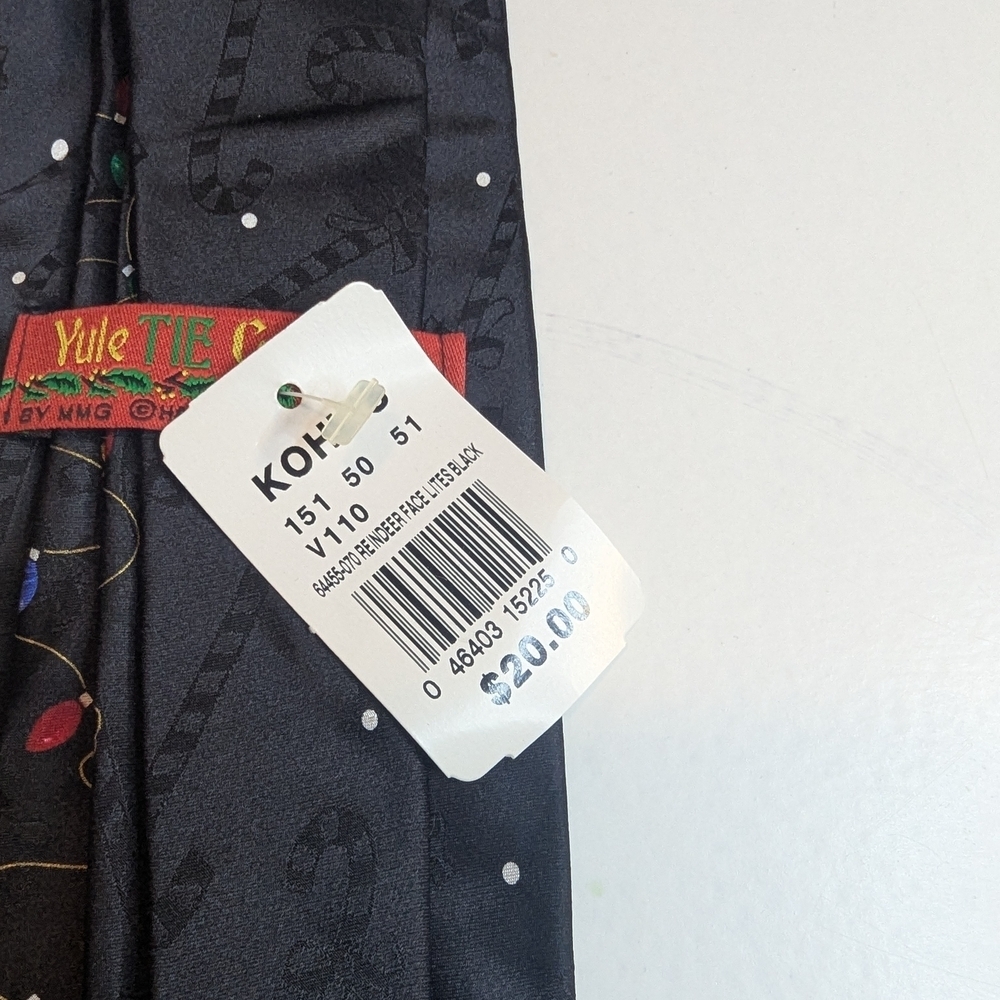 Hallmark Yule Tie Greetings Men's Reindeer Tie- NWT - Picture 6 of 7